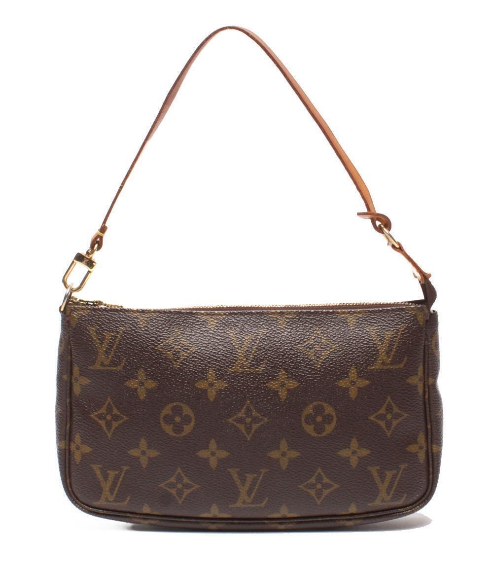 Louis Vuitton Pochette Pouch Accessoires Monogram Canvas Leather Brown